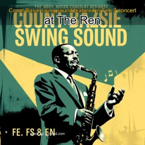 Artistic representation for Count Basie swing sound featured in Feb 7 concert at The Ren