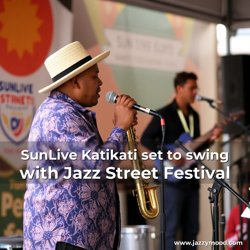 Artistic representation for SunLive Katikati set to swing with Jazz Street Festival