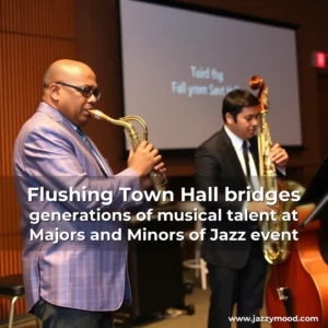 Artistic representation for Flushing Town Hall bridges generations of musical talent at Majors and Minors of Jazz event